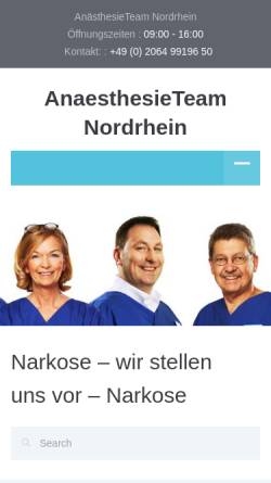 Vorschau der mobilen Webseite narkose.de, Anästhesie Team Nordrhein