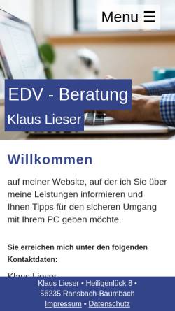 Vorschau der mobilen Webseite www.k-lieser.de, Lieser, Dr. med. Klaus