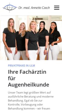 Vorschau der mobilen Webseite www.augenaerztin-ulm.de, Czech, Dr. Annette