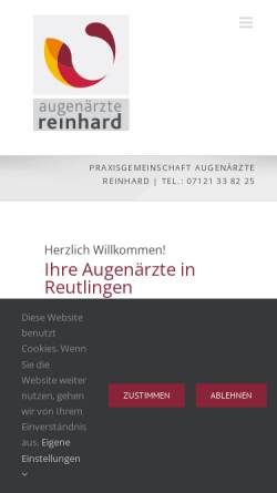 Vorschau der mobilen Webseite www.augenaerzte-reinhard.de, Praxisgemeinschaft Augenärzte Reinhard