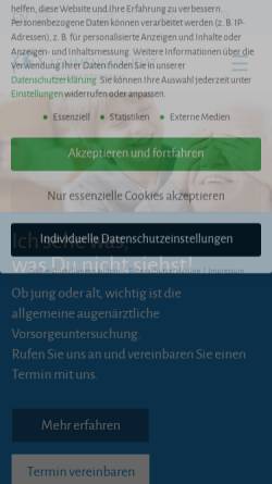 Vorschau der mobilen Webseite www.augenaerzte-in-duesseldorf.de, Augenarztpraxis Lemmen und Vahdat