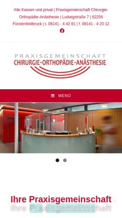 Vorschau der mobilen Webseite chirurgie-ffb.de, Praxisgemeinschaft Funk, Pronnet, Funk