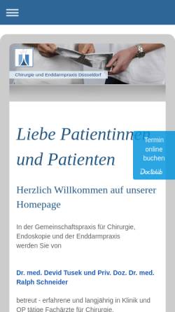 Vorschau der mobilen Webseite www.chirurgie-und-enddarmpraxis.de, Chirurgie und Enddarmpraxis Düsseldorf