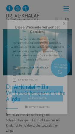Vorschau der mobilen Webseite www.dr-al-khalaf.de, Praxis Dr. med. Baschar Al-Khalaf