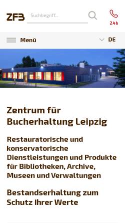 Vorschau der mobilen Webseite www.zfb.com, ZFB Zentrum für Bucherhaltung GmbH