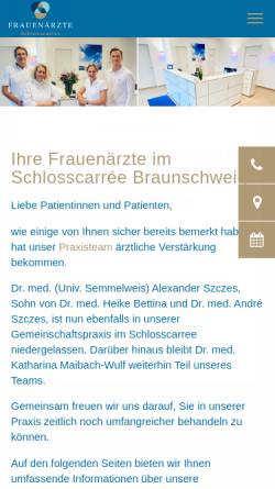 Vorschau der mobilen Webseite www.frauenaerzte-braunschweig.de, Gemeinschaftspraxis Dr. Heike Bettina Szczes und Dr. André Szczes