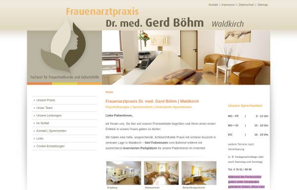 Vorschau von www.frauenarzt-boehm.de, Frauenarztpraxis Dr. med. Gerd Böhm