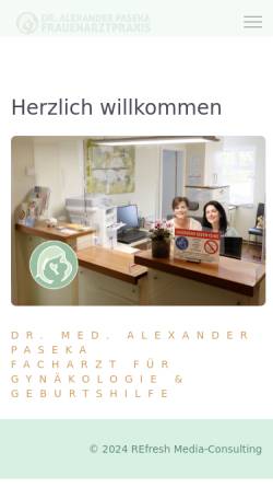Vorschau der mobilen Webseite frauenarztpraxis-dr-paseka.de, Paseka, Dr. med. Alexander