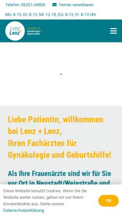 Vorschau der mobilen Webseite www.frauenaerztin-neustadt.de, Lenz, Dr. med. Tanja