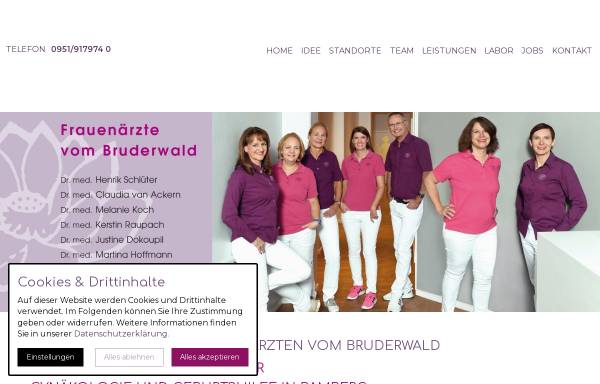 Vorschau von www.frauenaerzte-vom-bruderwald.de, Frauenärzte vom Bruderwald