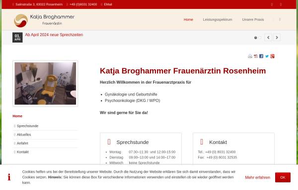 Vorschau von frauenärztin-broghammer.de, Broghammer, Katja