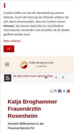 Vorschau der mobilen Webseite frauenärztin-broghammer.de, Broghammer, Katja
