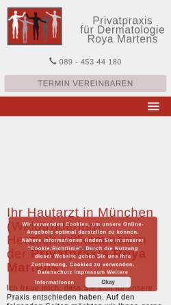 Vorschau der mobilen Webseite www.hautaerztin-muenchen.de, Martens, Dr. Roya
