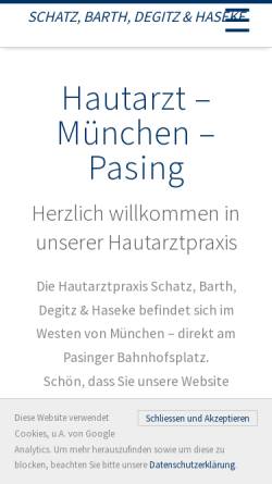 Vorschau der mobilen Webseite www.hautpraxis.de, Schatz, Barth und Degitz