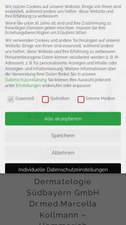 Vorschau der mobilen Webseite www.hautarzt-kollmann.de, Dr. med. Marcella Kollmann-Hemmerich