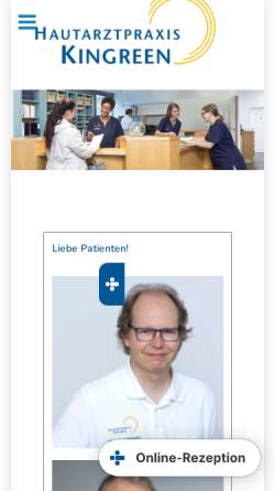 Vorschau der mobilen Webseite www.dermatologie-hagen.de, Hautarztpraxis Kingreen