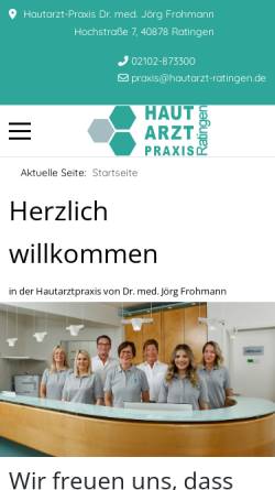 Vorschau der mobilen Webseite www.hautarzt-ratingen.de, Klein, Dr. med. Martin
