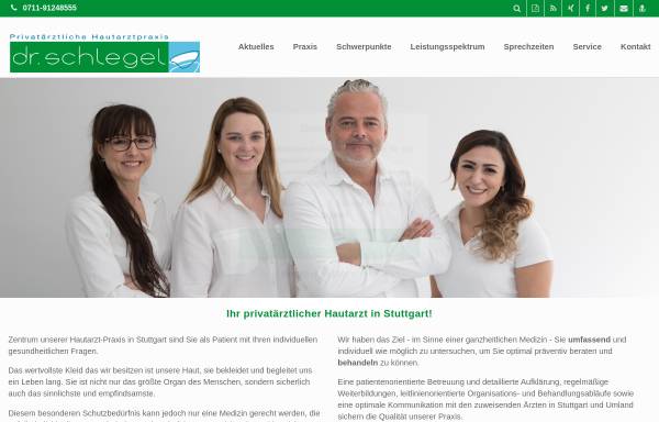 Vorschau von www.hautarzt-stuttgart.net, Schlegel, Dr. med. Andreas