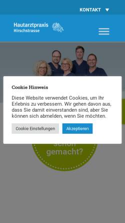Vorschau der mobilen Webseite www.hautaerzte-ulm.de, Hautarztpraxis Hirschstrasse