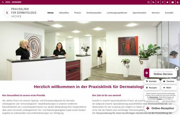 Vorschau von www.hautarzt-aachen.de, Facharzt für Dermatologie - Praxisklinik Luisenhospital