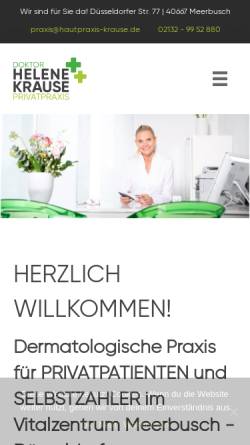 Vorschau der mobilen Webseite www.hautpraxis-krause.de, Krause, Dr. Helene