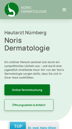 Vorschau der mobilen Webseite noris-dermatologie.de, Noris Dermatologie Dr med. Hans Oliver Weber