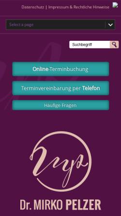 Vorschau der mobilen Webseite www.hautarzt-pelzer.de, Pelzer, Dr. med. Mirko André