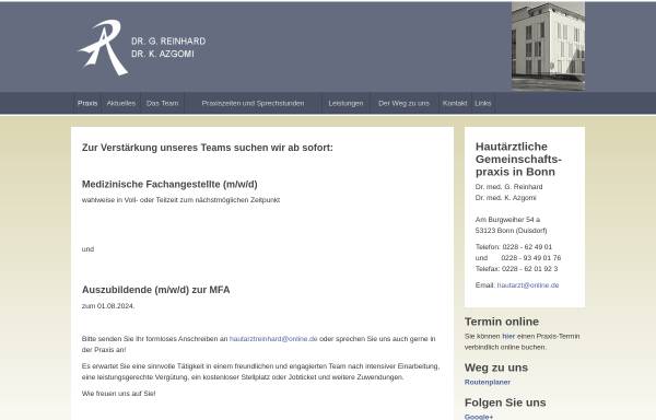 Vorschau von www.hautbonn.de, Hautärztliche Gemeinschaftspraxis Dr. Reinhard / K. Azgomi