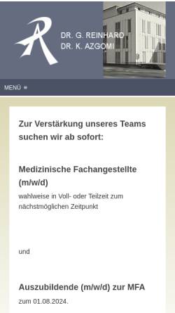 Vorschau der mobilen Webseite www.hautbonn.de, Hautärztliche Gemeinschaftspraxis Dr. Reinhard / K. Azgomi
