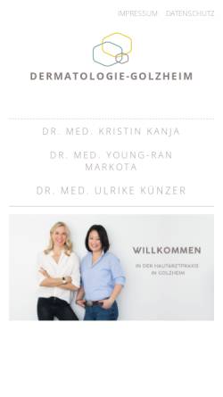 Vorschau der mobilen Webseite www.hautarzt-golzheim.de, Kanja, Dr. med. Kristin