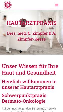 Vorschau der mobilen Webseite www.dr-zimpfer.de, Hautarztpraxis Zimpfer