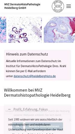 Vorschau der mobilen Webseite www.heidelberghisto.de, Krahl, Dr.med. Dieter und Krahl, Dr. med. Bettina