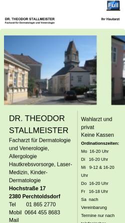 Vorschau der mobilen Webseite www.hautarzt.org, Stallmeister, Dr. Theodor