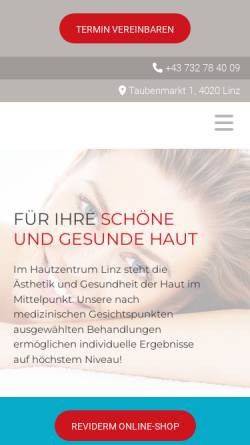 Vorschau der mobilen Webseite www.hautzentrum.at, Höfner, Dr. Reinhard