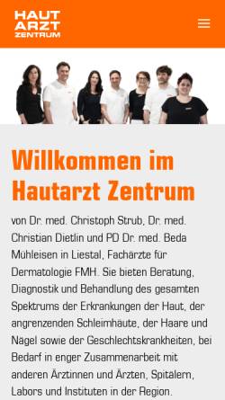 Vorschau der mobilen Webseite www.hautarztzentrum.ch, Hautarzt Zentrum