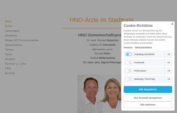Vorschau von www.hno-stadtturm.de, HNO-Ärzte im Stadtturm