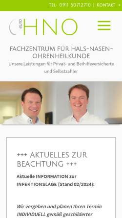 Vorschau der mobilen Webseite www.eurohno.de, Wolf, Prof. Dr. med. Stephan und Merz, Dr. med. Robert I.