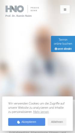 Vorschau der mobilen Webseite hno-zentrum-bonn.de, Naim, Prof. Dr. Ramin