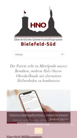 Vorschau der mobilen Webseite hno-bielefeld-sued.de, HNO Bielefeld-Süd