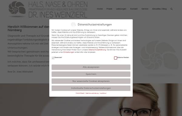 Vorschau von hals-nase-ohren.com, Weinzierl, Dr. med. Ines