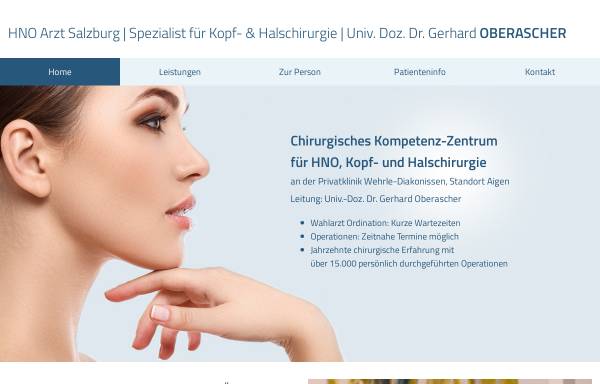 Vorschau von www.hno-oberascher.at, Oberascher, Univ. Doz. Dr. Gerhard
