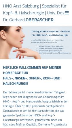 Vorschau der mobilen Webseite www.hno-oberascher.at, Oberascher, Univ. Doz. Dr. Gerhard