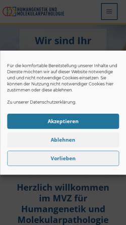 Vorschau der mobilen Webseite humangenetik-rostock.de, Medizinisches Versorgungszentrum für Humangenetik und Molekularpathologie GmbH