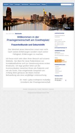 Vorschau der mobilen Webseite www.goetheplatzgyn.de, Praxisgemeinschaft am Goetheplatz