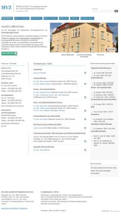Vorschau der mobilen Webseite www.mvz-uni-rostock.de, Medizinisches Versorgungszentrum (MVZ) der Universitätsmedizin Rostock