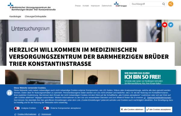 Vorschau von www.mvz-trier.de, Medizinische Versorgungszentren der Barmherzigen Brüder Trier