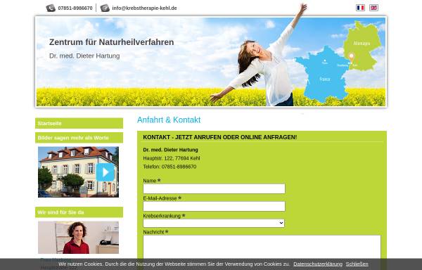 Vorschau von www.krebstherapie-kehl.de, Zentrum für Hyperthermie und alternative Krebstherapie