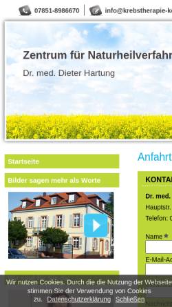 Vorschau der mobilen Webseite www.krebstherapie-kehl.de, Zentrum für Hyperthermie und alternative Krebstherapie