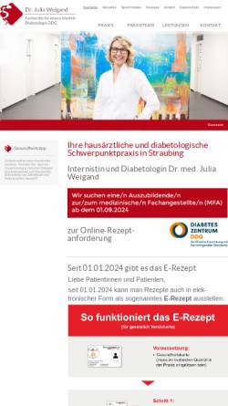 Vorschau der mobilen Webseite www.diabetologie-straubing.de, Diabetologin Dr. med. Julia Weigand