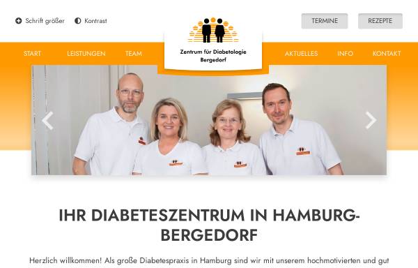 Vorschau von www.diabeteszentrum-hamburg-ost.de, Zentrum für Diabetologie Hamburg-Bergedorf